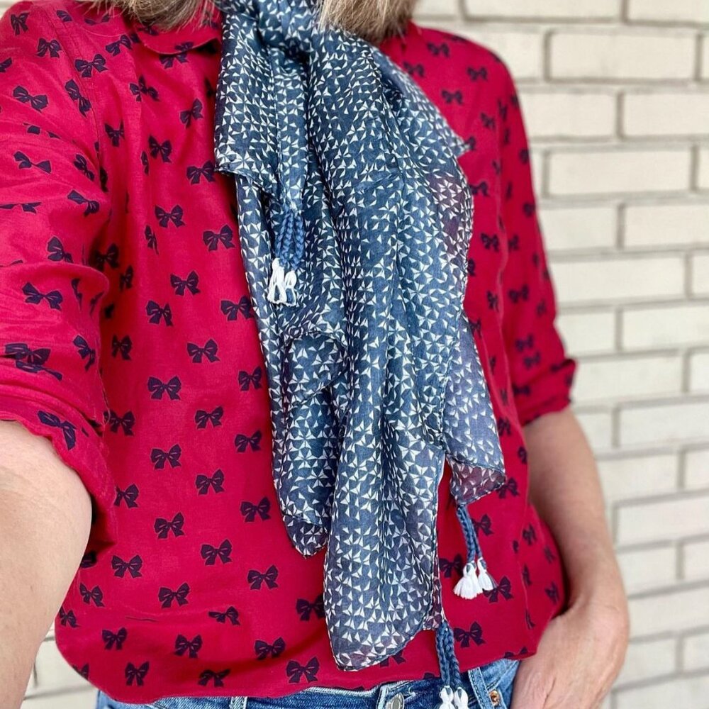 J. Crew Bow Silk Popover Shirt (size 2)